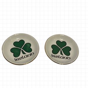 Pair of Ireland 3 Leaf Clover Fine China Small Dishes!